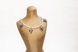 4x Rebel Heart Pearl Necklace